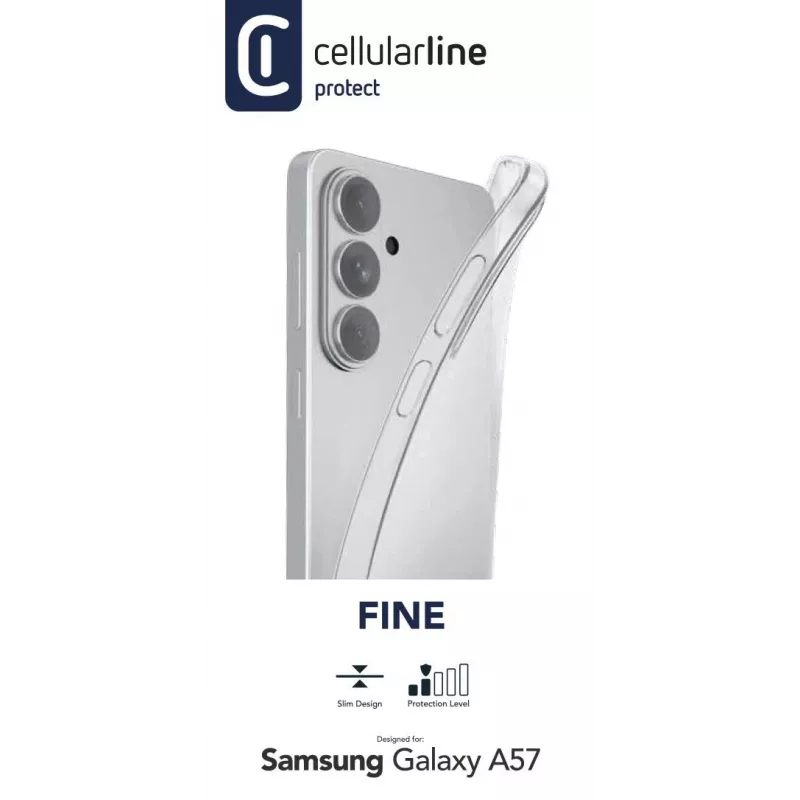 Cellularline Fine Samsung Galaxy A57 dėklas – skaidrus, plonas ir lankstus