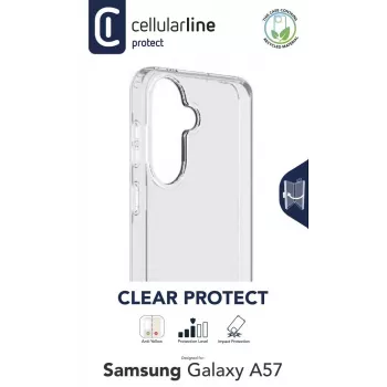 Cellularline Clear Protect - Kietas dėklas su guminiais kraštais, skirtas Galaxy A57