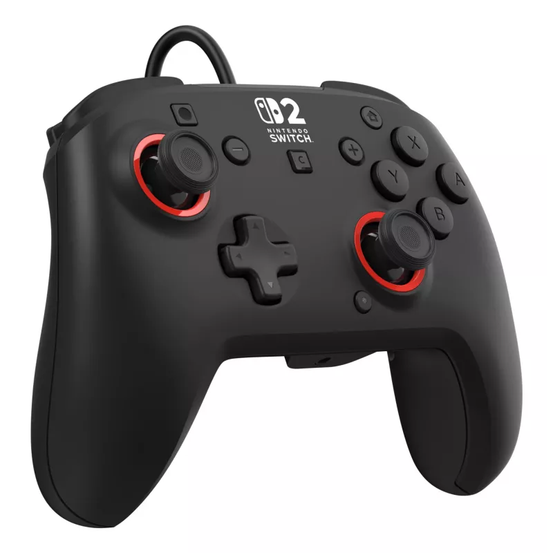 Laidinis žaidimų valdiklis Turtle Beach Rematch, skirtas Nintendo Switch 2 – USB‑C, 3 m laidas, užpakalinis mygtukas, D‑padas, juodas