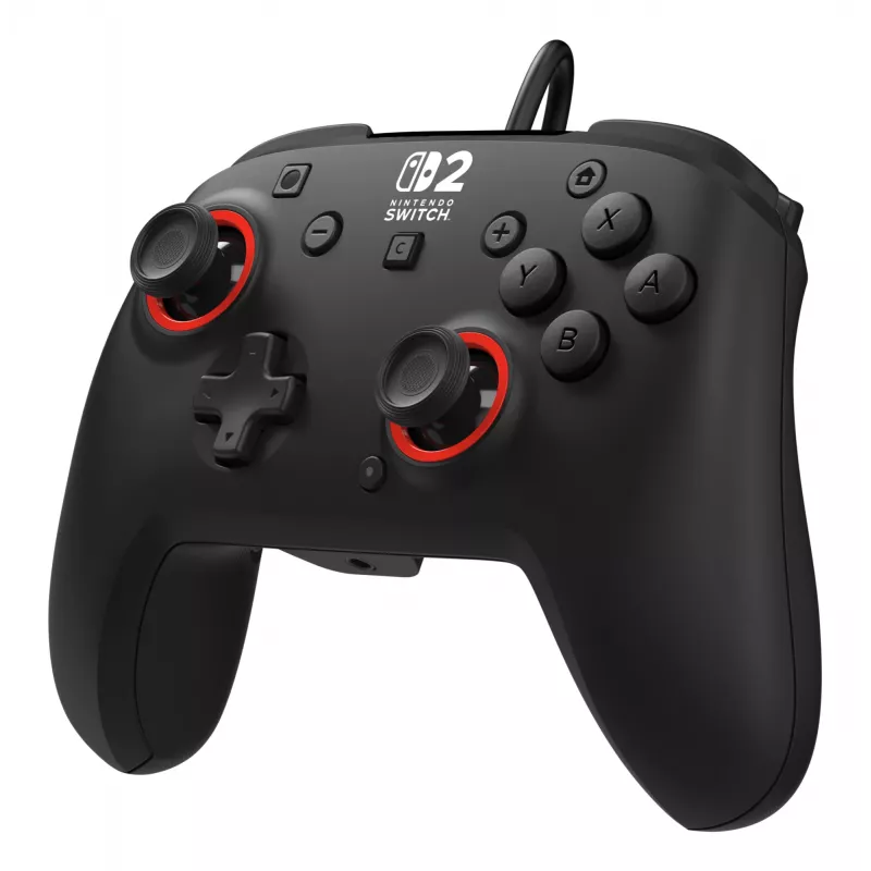 Laidinis žaidimų valdiklis Turtle Beach Rematch, skirtas Nintendo Switch 2 – USB‑C, 3 m laidas, užpakalinis mygtukas, D‑padas, juodas