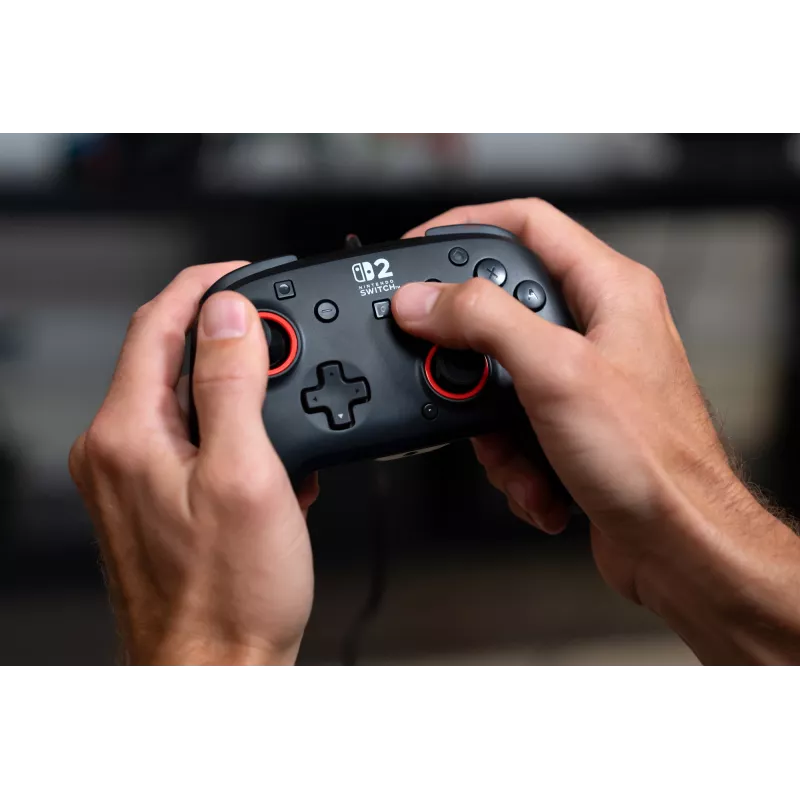 Laidinis žaidimų valdiklis Turtle Beach Rematch, skirtas Nintendo Switch 2 – USB‑C, 3 m laidas, užpakalinis mygtukas, D‑padas, juodas