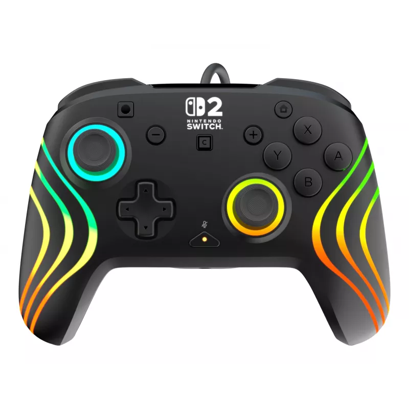 Žaidimų pultas Turtle Beach Afterglow Wave Black, laidinis, RGB, skirtas Nintendo Switch / Switch 2, USB-C, 3 m laidas