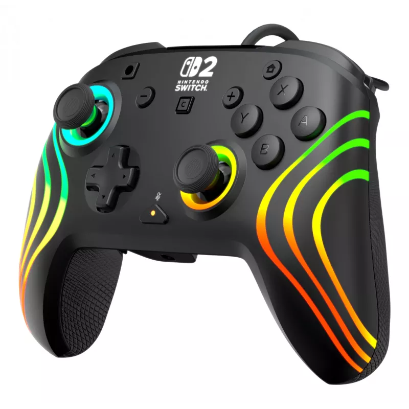 Žaidimų pultas Turtle Beach Afterglow Wave Black, laidinis, RGB, skirtas Nintendo Switch / Switch 2, USB-C, 3 m laidas