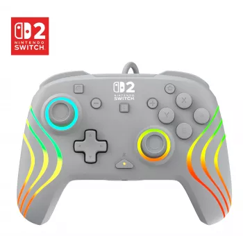 Laidinis RGB žaidimų valdiklis Turtle Beach Afterglow Wave pilka – USB‑C, 3 m laidas, skirta Nintendo Switch / Switch 2 / Switch OLED