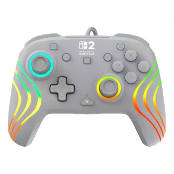 Laidinis RGB žaidimų valdiklis Turtle Beach Afterglow Wave pilka – USB‑C, 3 m laidas, skirta Nintendo Switch / Switch 2 / Switch OLED