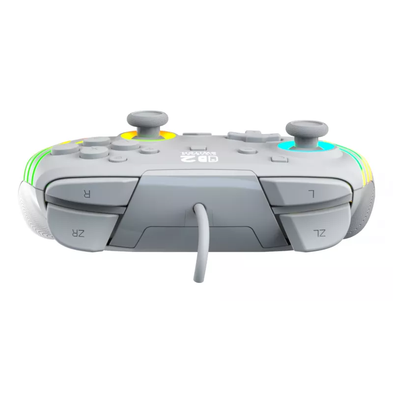 Laidinis RGB žaidimų valdiklis Turtle Beach Afterglow Wave pilka – USB‑C, 3 m laidas, skirta Nintendo Switch / Switch 2 / Switch OLED
