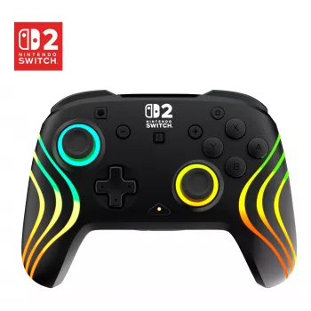 Belaidis RGB žaidimų valdiklis Turtle Beach Afterglow Wave Black, skirtas Nintendo Switch 2 – Bluetooth/USB-C, įmontuota baterija 20h, 3 m laidas