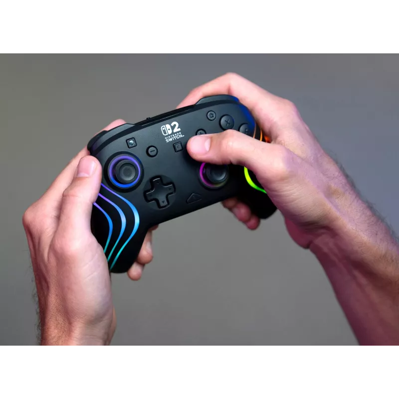Belaidis RGB žaidimų valdiklis Turtle Beach Afterglow Wave Black, skirtas Nintendo Switch 2 – Bluetooth/USB-C, įmontuota baterija 20h, 3 m laidas