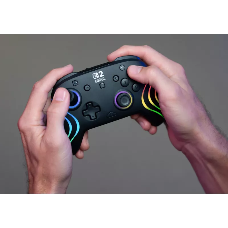 Belaidis RGB žaidimų valdiklis Turtle Beach Afterglow Wave Black, skirtas Nintendo Switch 2 – Bluetooth/USB-C, įmontuota baterija 20h, 3 m laidas