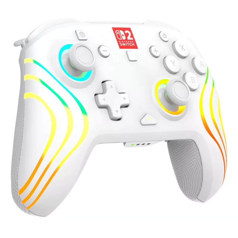 Belaidis RGB žaidimų valdiklis Turtle Beach Afterglow Wave White, skirtas Nintendo Switch 2, Bluetooth/USB-C, įmontuota baterija 20h, 3 m laidas