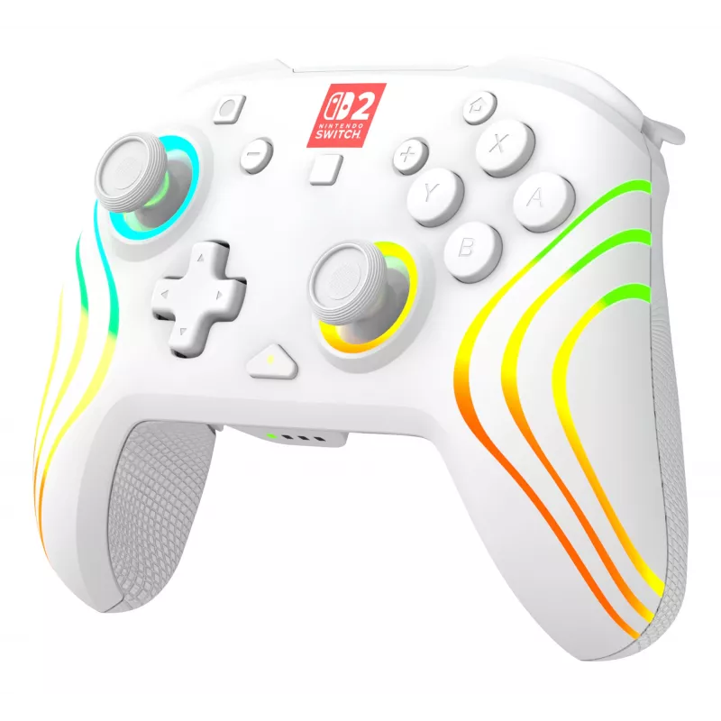 Belaidis RGB žaidimų valdiklis Turtle Beach Afterglow Wave White, skirtas Nintendo Switch 2, Bluetooth/USB-C, įmontuota baterija 20h, 3 m laidas