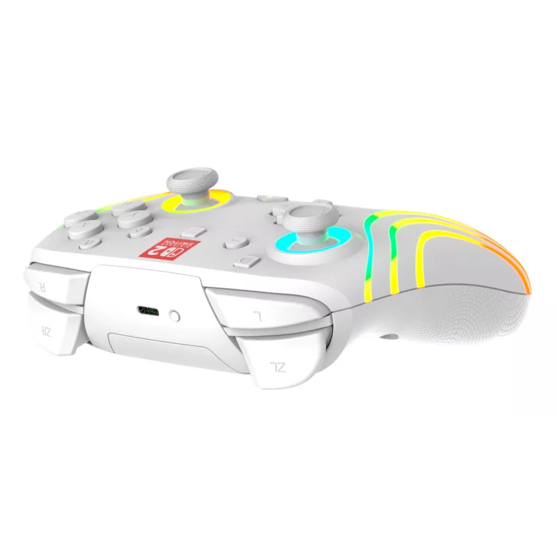 Belaidis RGB žaidimų valdiklis Turtle Beach Afterglow Wave White, skirtas Nintendo Switch 2, Bluetooth/USB-C, įmontuota baterija 20h, 3 m laidas