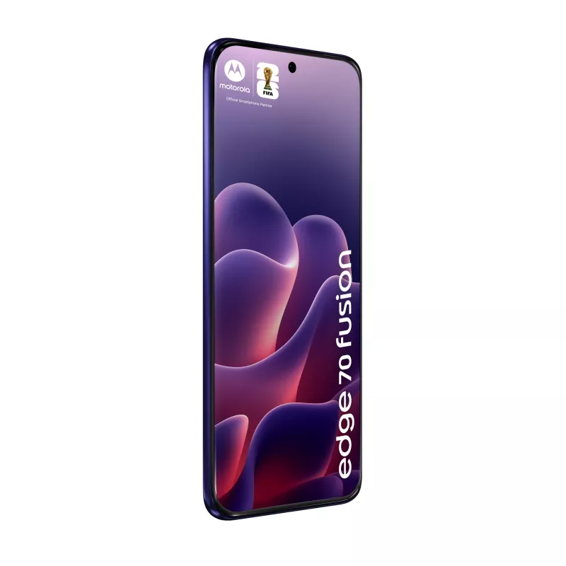Išmanusis telefonas Motorola edge 70 fusion — Snapdragon 7s Gen 3, 8 GB RAM, 256 GB, 6,78 col. OLED, 50 MP dviguba kamera, 5G, Android 16, 5200 mAh, Violetinė