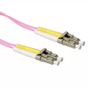 ACT 0,25 m LSZH daugiamodis 50/125 OM4 šviesolaidinis patch laidas duplex su LC jungtimis