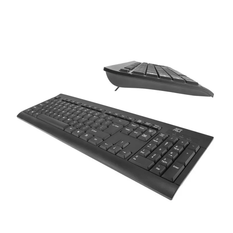 ACT Business klaviatūra USB (Qwerty/US išdėstymas), pilno dydžio (100%), laidinė, USB, membraninė, QWERTY, juoda