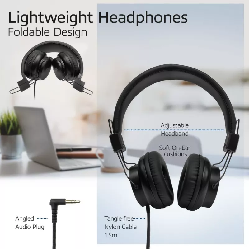 ACT sulankstomos stereo ausinės su 3,5 mm garso lizdu