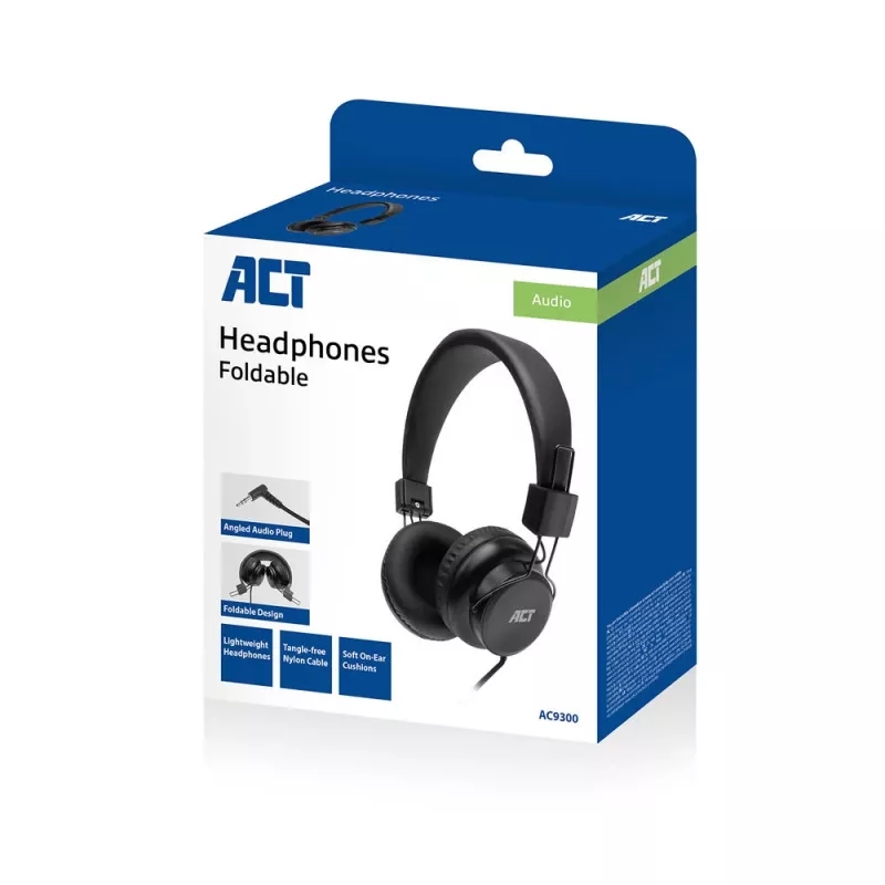 ACT sulankstomos stereo ausinės su 3,5 mm garso lizdu