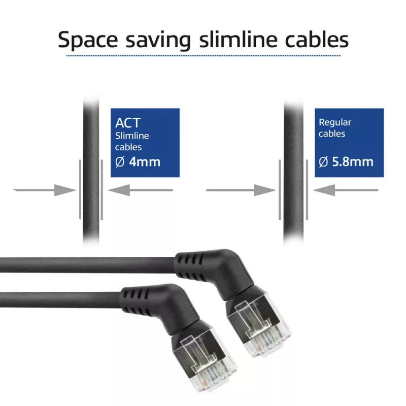 Tinklo laidas ACT DD1901 Cat6 U/FTP (STP) 1 m RJ-45 juodas