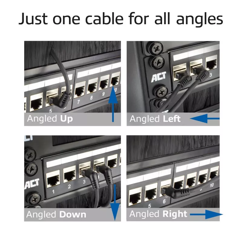 ACT tinklo kabelis DD1903 Cat6 U/FTP (STP) juodas, 3 m, RJ-45 į RJ-45, auksuoti kontaktai