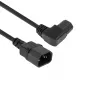 ACT maitinimo laidas C14 – C15 (kairėn lenktas) IEC60320 juodas 0,6 m