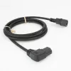 ACT maitinimo laidas C14 – C15 (kairėn lenktas) IEC60320 juodas 0,6 m