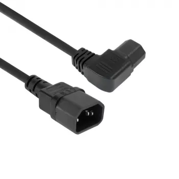ACT maitinimo laidas C14 - C15 (kairysis kampinis) IEC60320 juodas 1,2 m