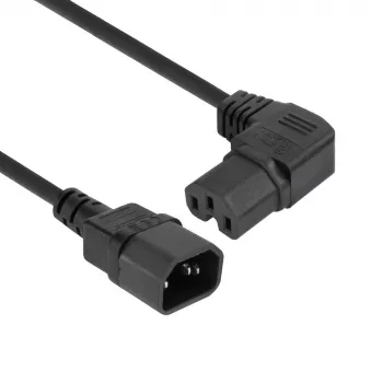 ACT maitinimo laidas C14 – C15 (lenktas dešinėn) IEC60320 juodas 0,6 m