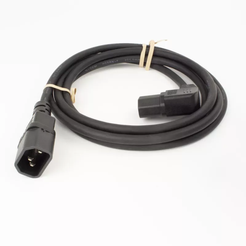 ACT maitinimo laidas C14 – C15 (lenktas dešinėn) IEC60320 juodas 0,6 m