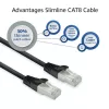 ACT Cat8 U/FTP (STP) tinklo kabelis FB8101 — 1 m, RJ-45 į RJ-45, juodas