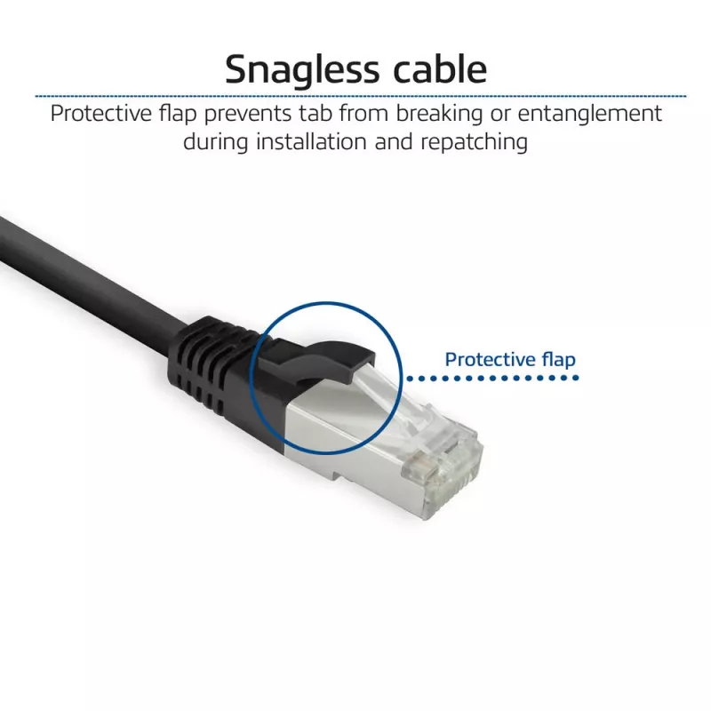 ACT Cat8 U/FTP (STP) tinklo kabelis FB8101 — 1 m, RJ-45 į RJ-45, juodas