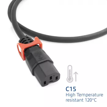 ACT maitinimo laidas C14 IEC Lock+ Dual Locking - C15 IEC Lock+ juodas 2 m, PC3872