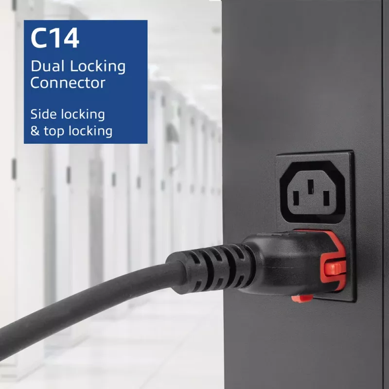 ACT maitinimo laidas C14 IEC Lock+ Dual Locking - C15 IEC Lock+ juodas 2 m, PC3872