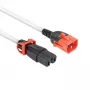ACT maitinimo laidas C14 IEC Lock+ Dual Locking - C15 IEC Lock+ baltas 1 m, PC3871