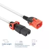 ACT maitinimo laidas C14 IEC Lock+ Dual Locking - C15 IEC Lock+ baltas 1 m, PC3871