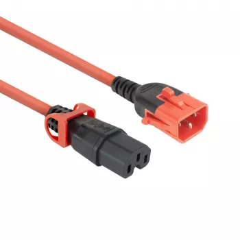 ACT maitinimo laidas C14 IEC Lock+ Dual Locking - C15 IEC Lock+ raudonas 1 m, PC3869