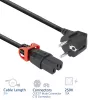 ACT maitinimo laidas CEE 7/7 (kampuotas) - C15 IEC Lock+ juodas 2 m, EL604S
