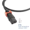 ACT maitinimo laidas CEE 7/7 (kampuotas) - C15 IEC Lock+ juodas 2 m, EL604S