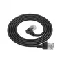 ACT Black 0.25 m U/FTP CAT6A LSZH plonas pataisos kabelis su RJ45 jungtimis 90° kairėn tiesus