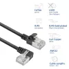 ACT Black 0.25 m U/FTP CAT6A LSZH plonas pataisos kabelis su RJ45 jungtimis 90° kairėn tiesus