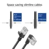 ACT Black 0.25 m U/FTP CAT6A LSZH plonas pataisos kabelis su RJ45 jungtimis 90° kairėn tiesus