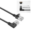 ACT Black 1,5 m U/FTP CAT6A LSZH plonas pataisymo kabelis su RJ45 jungtimis 90° kampu į dešinę ir tiesia