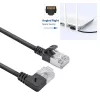 ACT Black 1,5 m U/FTP CAT6A LSZH plonas pataisymo kabelis su RJ45 jungtimis 90° kampu į dešinę ir tiesia