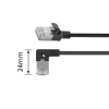 ACT Black 1,5 m U/FTP CAT6A LSZH plonas pataisymo kabelis su RJ45 jungtimis 90° kampu į dešinę ir tiesia