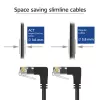 ACT Black 1.5 m U/UTP CAT6A LSZH plonas jungiamasis kabelis su RJ45 90° žemyn jungtimis