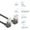 ACT Black 1 m CAT6A U/UTP LSZH plonas pataisos kabelis su RJ45 90° kampu į viršų abiejuose galuose