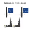 ACT Black 1 m CAT6A U/UTP LSZH plonas pataisos kabelis su RJ45 90° kampu į viršų abiejuose galuose