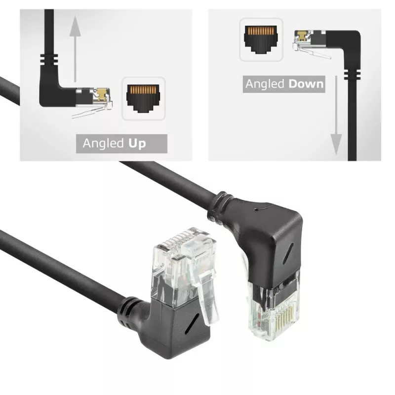 ACT tinklo kabelis DD7900 Cat6a U/UTP trumpas 0,5 m RJ-45 juodas