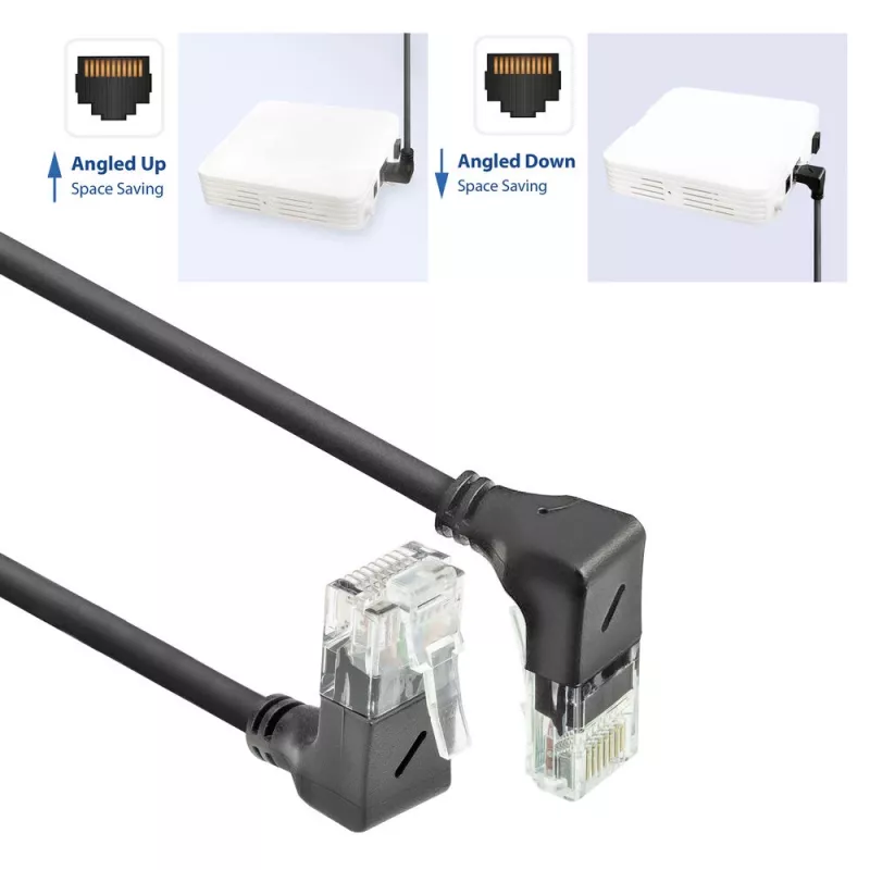 ACT tinklo kabelis DD7900 Cat6a U/UTP trumpas 0,5 m RJ-45 juodas