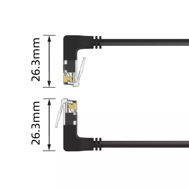 ACT tinklo kabelis DD7900 Cat6a U/UTP trumpas 0,5 m RJ-45 juodas