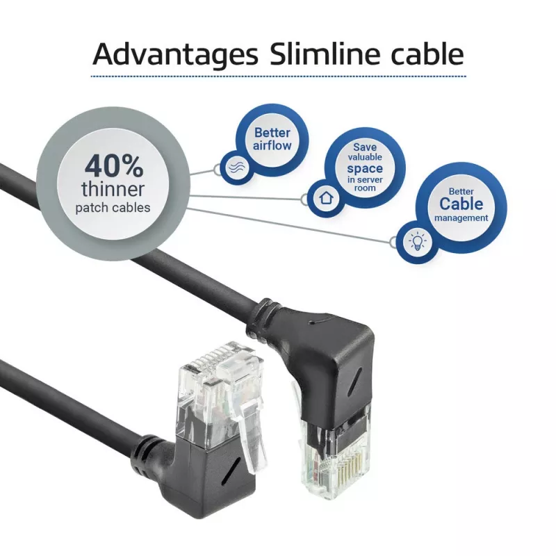 ACT tinklo kabelis DD7900 Cat6a U/UTP trumpas 0,5 m RJ-45 juodas